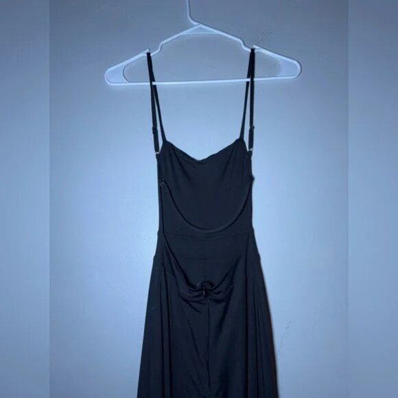 OH POLLY X SEAN Scoop Neck Backless wide leg Jumpsuit in Black size US 0 - Picture 3 of 5